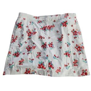 Karen Scott Women's Size 14 White Red Floral Skort